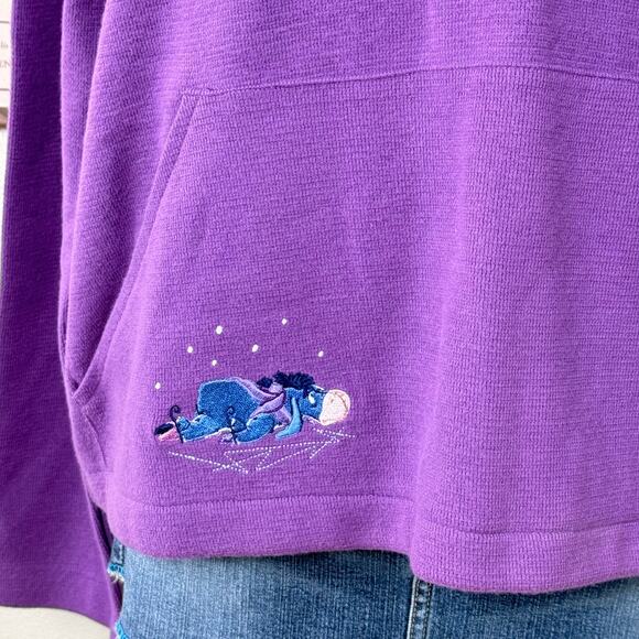 Vintage 90s Y2k Disney Winnie Pooh Eeyore Embroidered Top Cutecore Grandma XL - Picture 2 of 7
